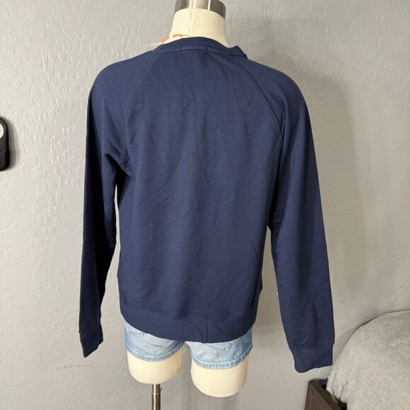 Quince SuperSoft Fleece Crew, Navy, M - Picture 2 of 4